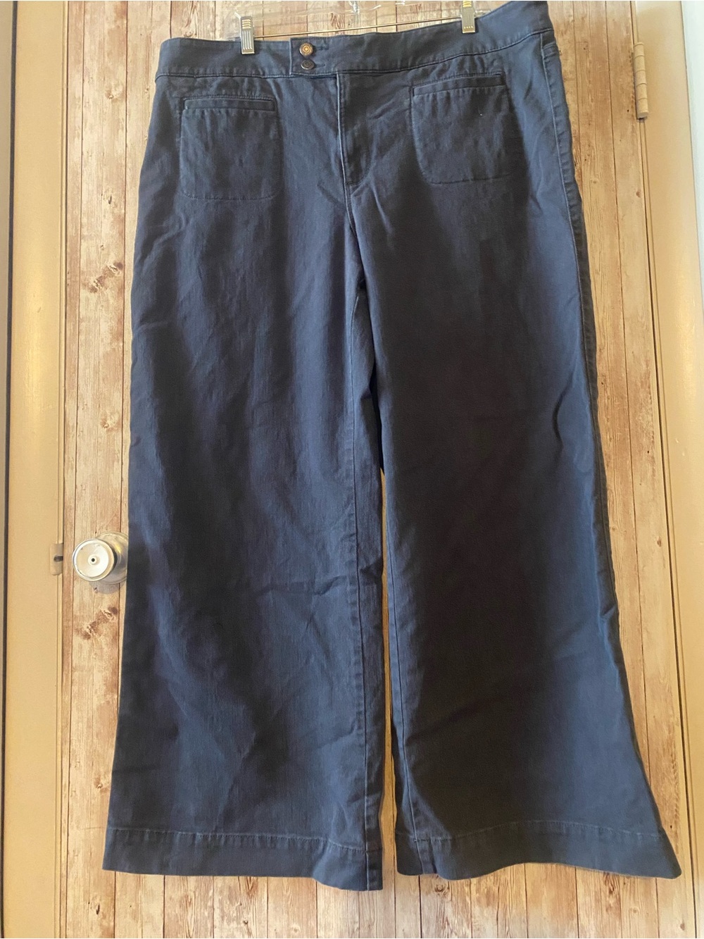 Loft The Palmer Wide Leg Pant Size 18, gray, trouser work pants, barrel, plus